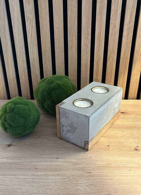 Doppel - Teelichthalter aus Beton