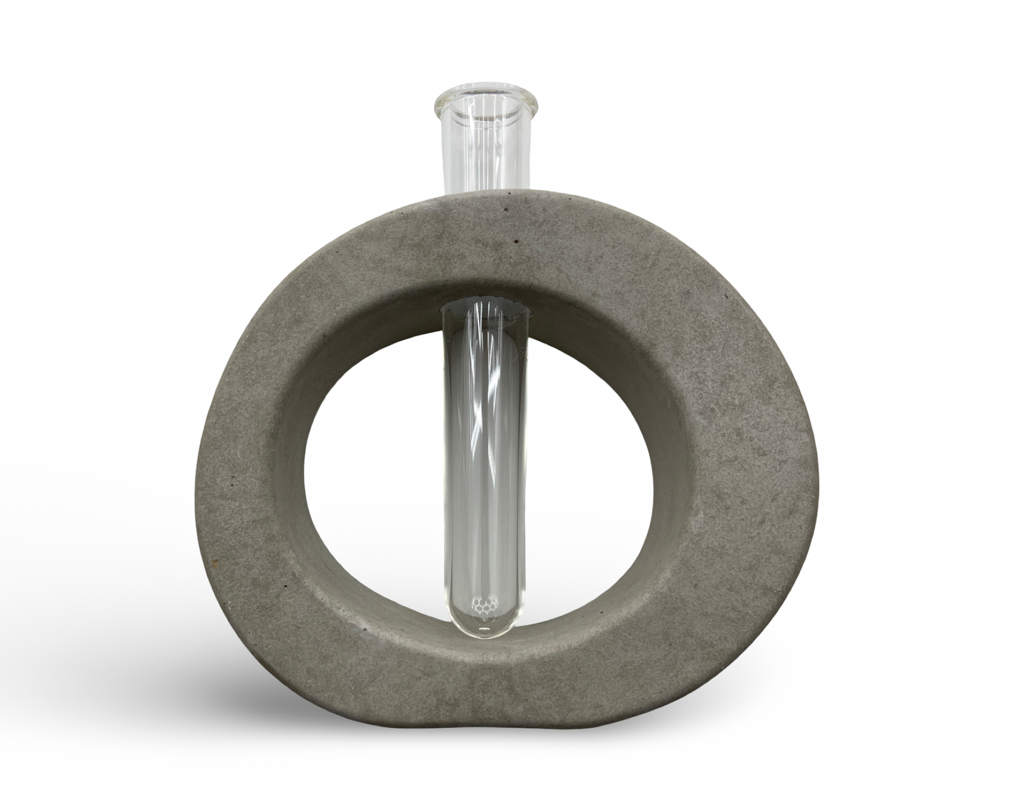 Ovaler Betonhalter mit Acrylrohr